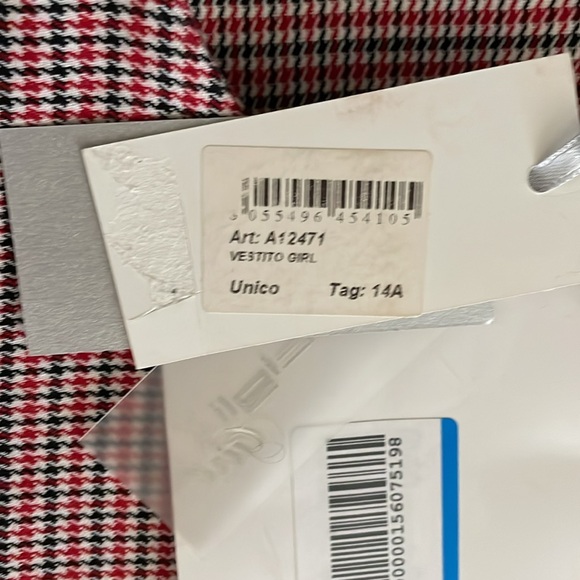 Artigli Girl NWT Vestito girl plaid dress with faux black accents - Picture 4 of 5